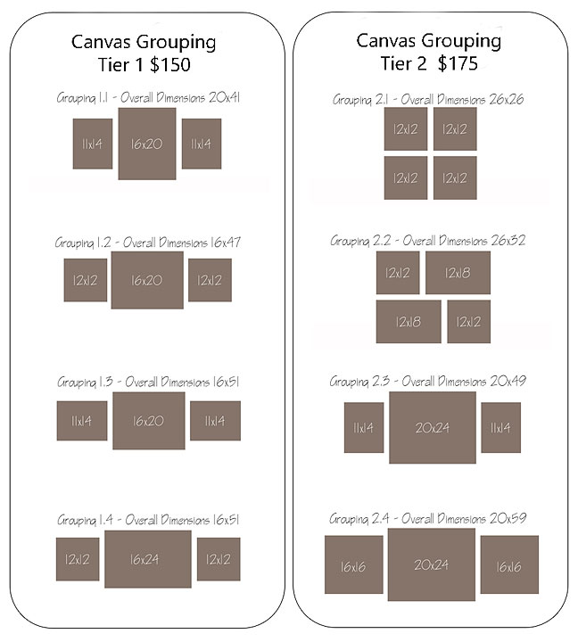 Denim and Lace Photography canvas groupings